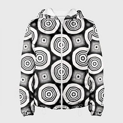 Куртка с капюшоном женская Пятиугольные кольца, цвет: 3D-белый