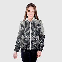Куртка с капюшоном женская Abstract pattern - graffiti, цвет: 3D-белый — фото 2