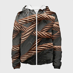 Куртка с капюшоном женская Витая медь, цвет: 3D-белый