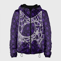 Куртка с капюшоном женская Хэллоуин - Паутина, цвет: 3D-черный