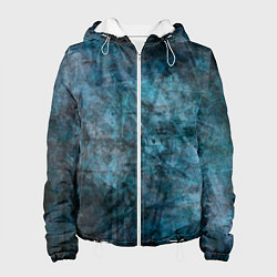 Куртка с капюшоном женская Абстракция - dark blue, цвет: 3D-белый