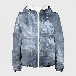 Куртка с капюшоном женская Абстракция - gray-blue, цвет: 3D-белый