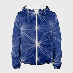 Куртка с капюшоном женская Звезды на синем фоне, цвет: 3D-белый