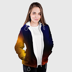 Куртка с капюшоном женская Color black red blue, цвет: 3D-белый — фото 2