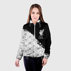 Куртка с капюшоном женская Liverpool краски текстура геометрия, цвет: 3D-белый — фото 2