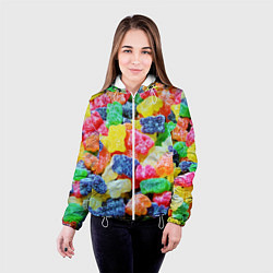 Куртка с капюшоном женская Мармеладные мишки, цвет: 3D-белый — фото 2