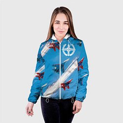 Куртка с капюшоном женская Самолеты ВВС, цвет: 3D-белый — фото 2