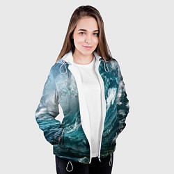 Куртка с капюшоном женская Волна, цвет: 3D-белый — фото 2