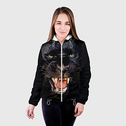 Куртка с капюшоном женская Пантера, цвет: 3D-белый — фото 2