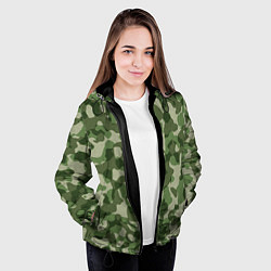 Куртка с капюшоном женская Хаки, цвет: 3D-черный — фото 2