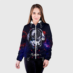 Куртка с капюшоном женская Love pirate station, цвет: 3D-белый — фото 2