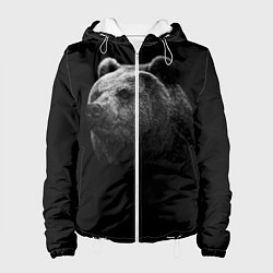 Куртка с капюшоном женская Взгляд мишки, цвет: 3D-белый