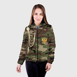 Куртка с капюшоном женская Униформа дембеля, цвет: 3D-черный — фото 2
