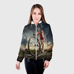 Куртка с капюшоном женская Велогонщик, цвет: 3D-белый — фото 2