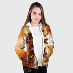 Куртка с капюшоном женская Серый рыцарь, цвет: 3D-белый — фото 2