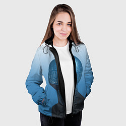 Куртка с капюшоном женская Умный студент, цвет: 3D-черный — фото 2