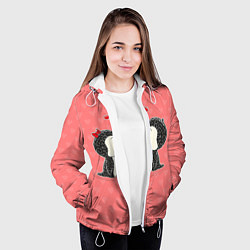 Куртка с капюшоном женская Влюбленные пингвины, цвет: 3D-белый — фото 2