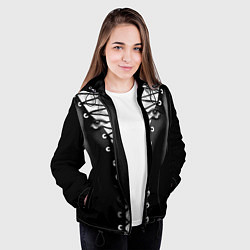 Куртка с капюшоном женская Шнуровка, цвет: 3D-черный — фото 2