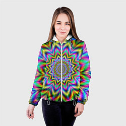 Куртка с капюшоном женская Красочная иллюзия, цвет: 3D-белый — фото 2