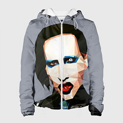 Куртка с капюшоном женская Mаrilyn Manson Art, цвет: 3D-белый