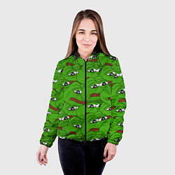Куртка с капюшоном женская Sad frogs, цвет: 3D-черный — фото 2