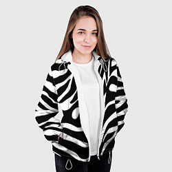 Куртка с капюшоном женская Зебра, цвет: 3D-белый — фото 2