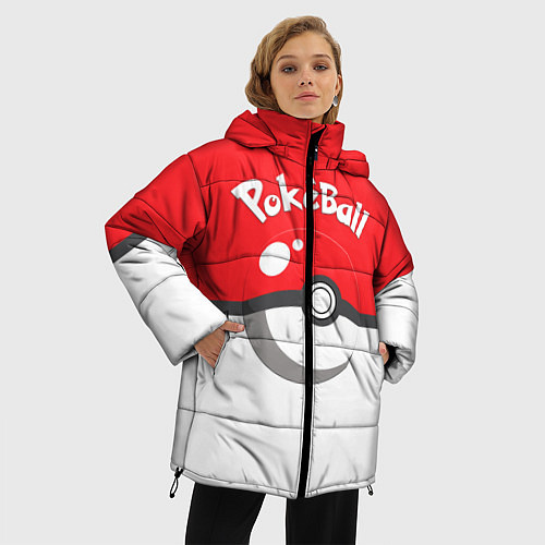 Женская зимняя куртка Покеболл / 3D-Черный – фото 3
