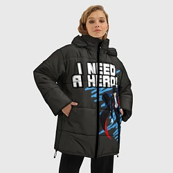 Куртка зимняя женская I need a hero, цвет: 3D-черный — фото 2
