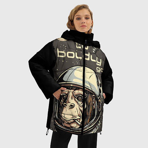 Женская зимняя куртка Monkey: to boldly go / 3D-Черный – фото 3