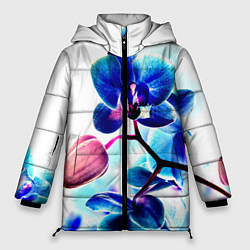 Куртка зимняя женская Фиолетовая орхидея, цвет: 3D-черный