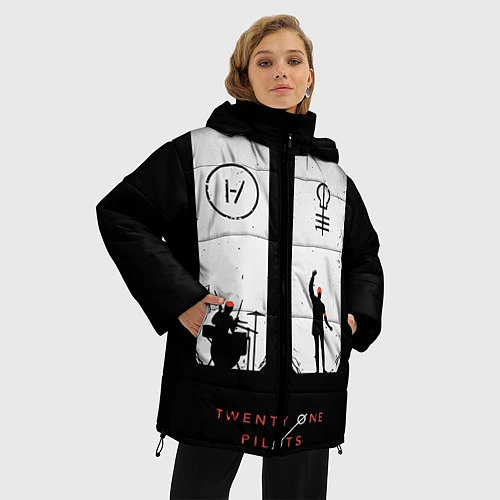 Женская зимняя куртка Twenty One Pilots: Lines / 3D-Красный – фото 3