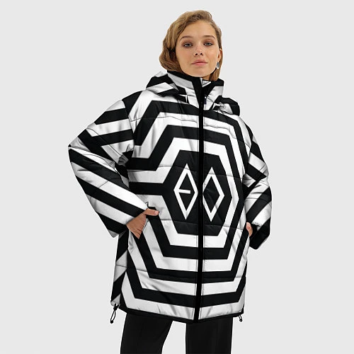 Женская зимняя куртка EXO Geometry / 3D-Черный – фото 3