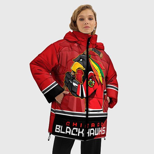 Женская зимняя куртка Chicago Blackhawks / 3D-Черный – фото 3
