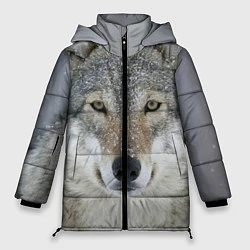 Куртка зимняя женская Милый волк, цвет: 3D-черный