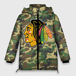 Куртка зимняя женская Blackhawks Camouflage, цвет: 3D-красный