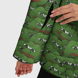 Куртка зимняя женская Грустные лягушки, цвет: 3D-черный — фото 2