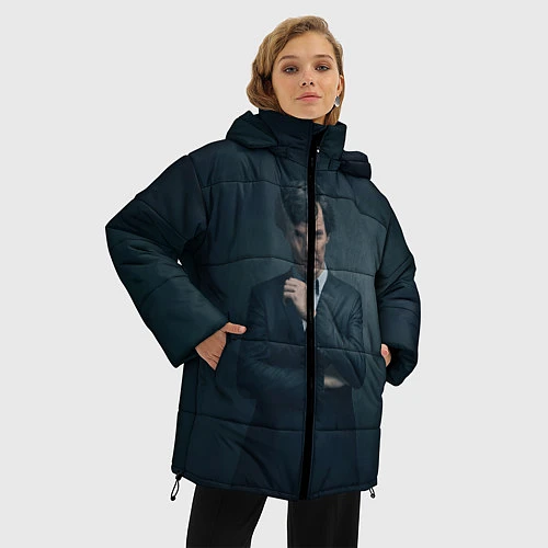 Женская зимняя куртка Шерлок в костюме / 3D-Черный – фото 3