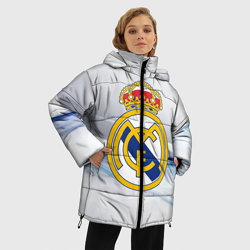 Женская зимняя куртка Реал Мадрид / 3D-Черный – фото 3