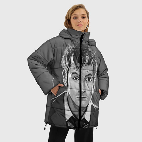Женская зимняя куртка Doctor Who: fun-art / 3D-Черный – фото 3