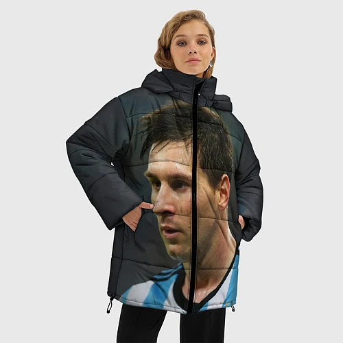 Женская зимняя куртка Leo Messi / 3D-Черный – фото 3