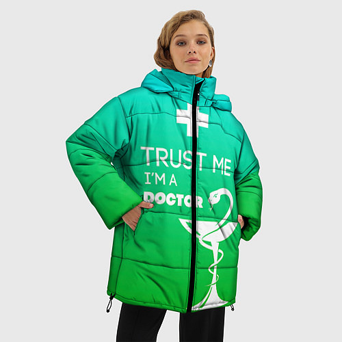 Женская зимняя куртка Trust me, i'm a doctor / 3D-Черный – фото 3