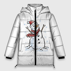 Куртка зимняя женская Снеговик, цвет: 3D-черный