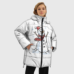 Куртка зимняя женская Снеговик, цвет: 3D-черный — фото 2