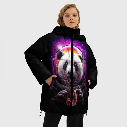 Женская зимняя куртка Panda Cosmonaut / 3D-Красный – фото 3