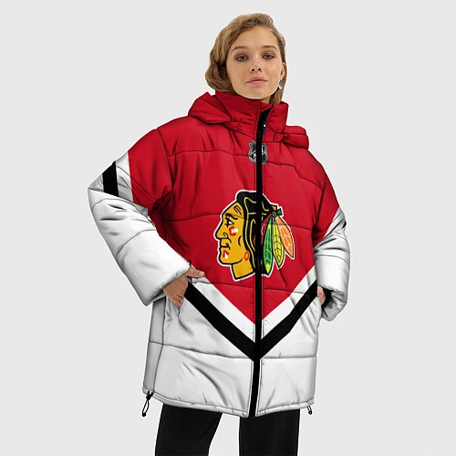 Женская зимняя куртка NHL: Chicago Blackhawks / 3D-Черный – фото 3