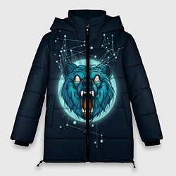 Куртка зимняя женская Космический медведь, цвет: 3D-черный