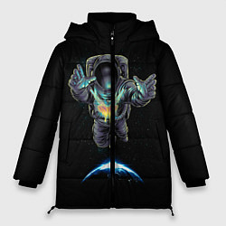 Куртка зимняя женская Космическая бабочка, цвет: 3D-черный