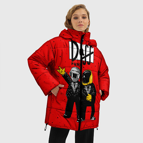 Женская зимняя куртка Daff Punk / 3D-Черный – фото 3