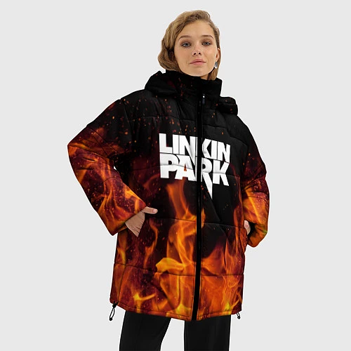 Женская зимняя куртка Linkin Park: Hell Flame / 3D-Черный – фото 3