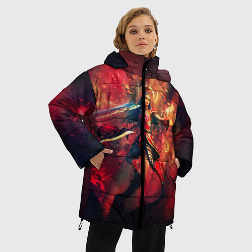 Женская зимняя куртка Red / 3D-Черный – фото 3